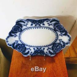 Antique Johnson Brothers Florida Flow Blue Serving Platter