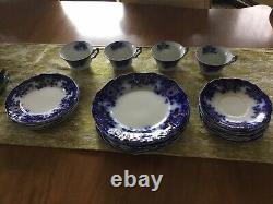 Antique Johnson Brothers Flow Blue Brooklyn 6, 7-1/8 & 8-7/8 Plates & Misc Pcs