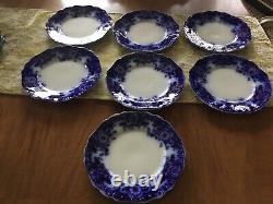 Antique Johnson Brothers Flow Blue Brooklyn 6, 7-1/8 & 8-7/8 Plates & Misc Pcs