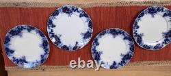Antique Johnson Brothers Peach Flow Blue 10 Dinner Plates Set of Four Roy