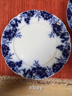 Antique Johnson Brothers Peach Flow Blue 10 Dinner Plates Set of Four Roy