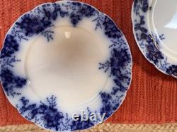 Antique Johnson Brothers Peach Flow Blue 10 Dinner Plates Set of Four Roy
