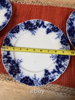 Antique Johnson Brothers Peach Flow Blue 10 Dinner Plates Set of Four Roy