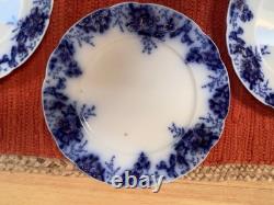 Antique Johnson Brothers Peach Flow Blue 10 Dinner Plates Set of Four Roy