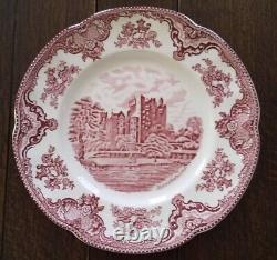 Antique Johnson Brothers Pink Old Britain Castles Dinner Plates set of 2