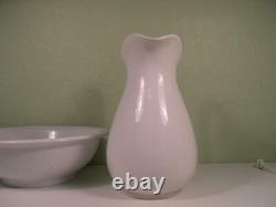 Antique Johnson Brothers Set White Ironstone Wash Pitcher & Basin Bowl England