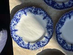 Antique Johnson Brothers The Jewel Flow Blue Set Of 10 Luncheon Plates