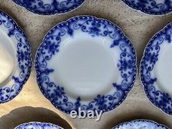 Antique Johnson Brothers The Jewel Flow Blue Set Of 10 Luncheon Plates