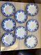 Antique Johnson Brothers The Jewel Flow Blue Set Of 8 Dinner Plates Group 1