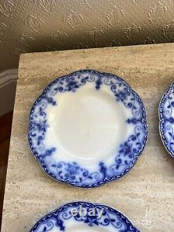 Antique Johnson Brothers The Jewel Flow Blue Set Of 9 Dinner Plates Group 2