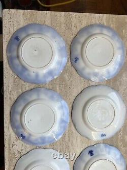 Antique Johnson Brothers The Jewel Flow Blue Set Of 9 Dinner Plates Group 2