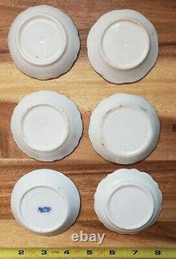 Antique Johnson Brothers flow blue plus butter pats LOT of 6 assorted