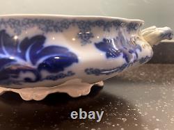 Antique Oval Vegetable Normandy (Flow Blue) Johnson Bros Missing lid