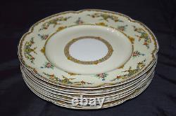 Antique PAREEK Johnson Bros England Dinner Plates Floral Design Set of 8