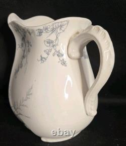 Antique Pitcher 1880's Rosedale Johnson Bros. England Semi- Porcelain
