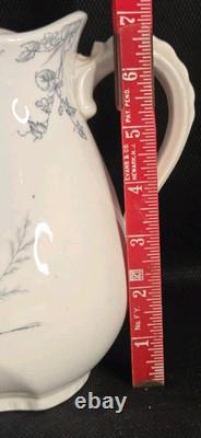 Antique Pitcher 1880's Rosedale Johnson Bros. England Semi- Porcelain