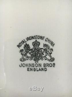 Antique Royal Ironstone White China Pitcher & Basin By Johnson Bros England