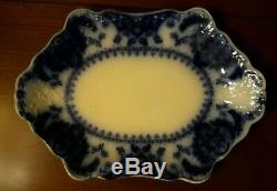 Antique Semi-porcelain Flow Blue Johnson Bros. England. Large vegetable platter