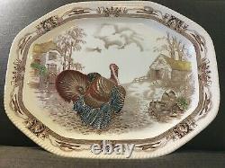 Antique Turkey Platter'Barnyard King' Johnson Bros Large Size 20.5 x 16