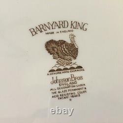 Antique Turkey Platter'Barnyard King' Johnson Bros Large Size 20.5 x 16