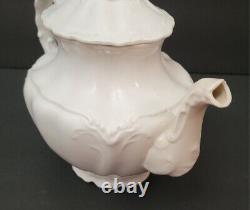 Antique Vintage Teapot White Semi-Porcelain Johnson Bros England 8 X 10