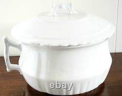 Antique White Ironstone Lidded Chamber Pot Johnson Brothers England Early 1900