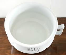 Antique White Ironstone Lidded Chamber Pot Johnson Brothers England Early 1900