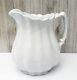 Antique White Ironstone Pitcher 9 Ribbed 3 Quarts By Johnson Brothers England