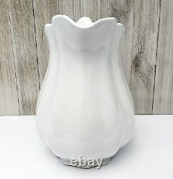 Antique White Ironstone Pitcher 9 Ribbed 3 Quarts by Johnson Brothers England