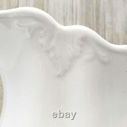 Antique White Ironstone Pitcher 9 Ribbed 3 Quarts by Johnson Brothers England