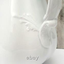 Antique White Ironstone Pitcher 9 Ribbed 3 Quarts by Johnson Brothers England