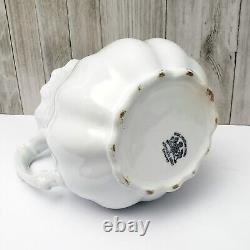 Antique White Ironstone Pitcher 9 Ribbed 3 Quarts by Johnson Brothers England