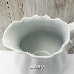Antique White Ironstone Pitcher 9 Ribbed 3 Quarts by Johnson Brothers England