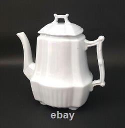 Antique White Ironstone Teapot by Johnson Brothers England Early 1900s