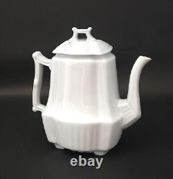 Antique White Ironstone Teapot by Johnson Brothers England Early 1900s