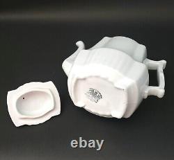 Antique White Ironstone Teapot by Johnson Brothers England Early 1900s