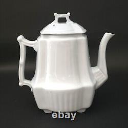 Antique White Ironstone Teapot by Johnson Brothers England Early 1900s