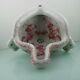 Antique Floral Victorian Red Pinkish Corner Urinal Toilet By Johnson Brothers