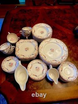 Antq Rare Pareek Johnson Bros. England Arundale 68 Pcs Floral Dining Set Read