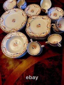Antq Rare Pareek Johnson Bros. England Arundale 68 Pcs Floral Dining Set Read