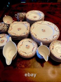 Antq Rare Pareek Johnson Bros. England Arundale 68 Pcs Floral Dining Set Read