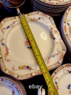 Antq Rare Pareek Johnson Bros. England Arundale 68 Pcs Floral Dining Set Read