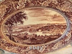 BEST 4 Platter Set Johnson Bros Historic America Pink Unique Different Sizes