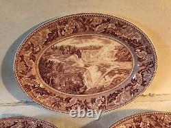 BEST 4 Platter Set Johnson Bros Historic America Pink Unique Different Sizes