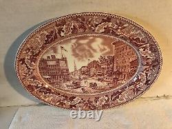 BEST 4 Platter Set Johnson Bros Historic America Pink Unique Different Sizes
