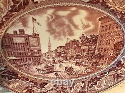 BEST 4 Platter Set Johnson Bros Historic America Pink Unique Different Sizes