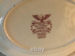 BEST 4 Platter Set Johnson Bros Historic America Pink Unique Different Sizes