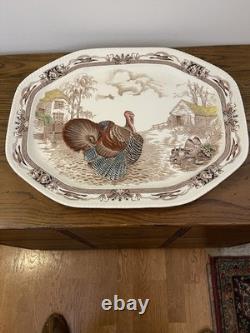 Barnyard King England Johnson Bros Large Turkey Platter 20 x 26 Excellent