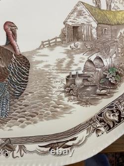 Barnyard King England Johnson Bros Large Turkey Platter 20 x 26 Excellent