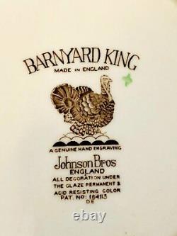 Barnyard King Johnson Bros England Staffordshire Set of 12 Dinner Turkey Plates